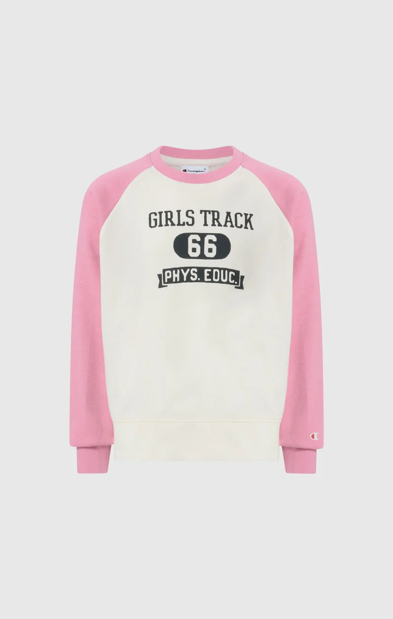 Girls’ Lightweight Crewneck Sweatshirt with Graphic Icons