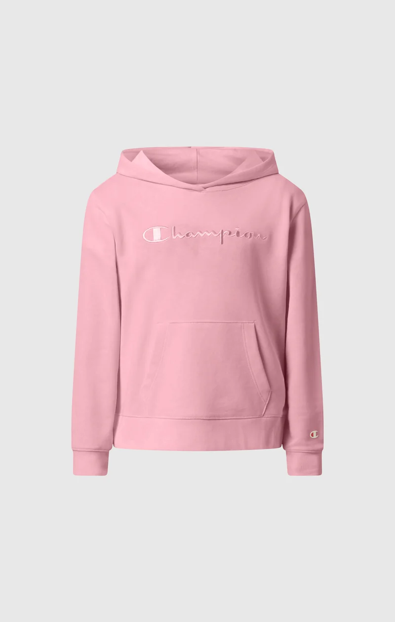 Girls’ Lightweight Hooded Sweatshirt with Tonal Embroidered Maxi Logo Icons