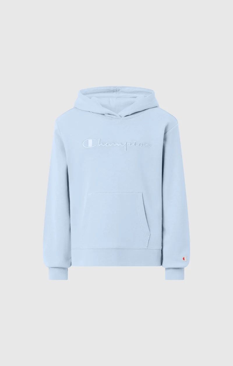 Girls’ Lightweight Hooded Sweatshirt with Tonal Embroidered Maxi Logo Icons