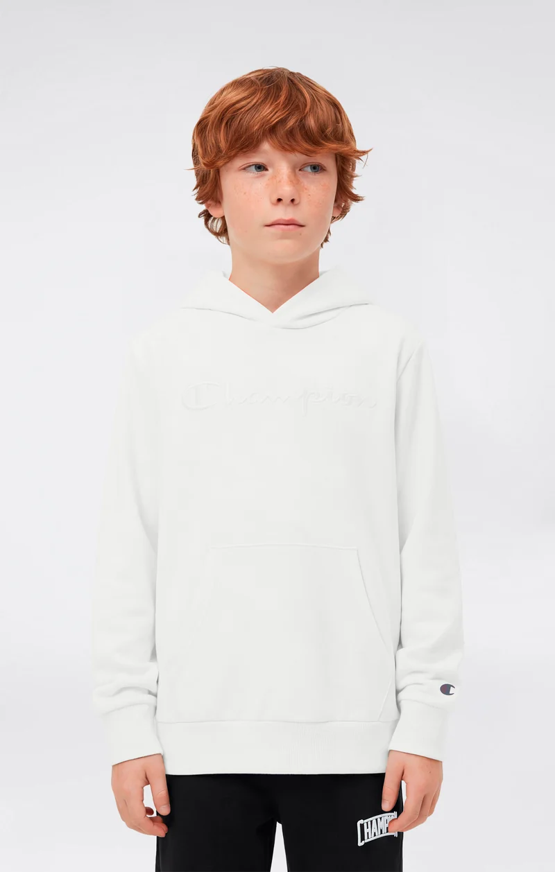Boys’ Lightweight Hooded Sweatshirt with Tonal Embroidered Maxi Logo Icons