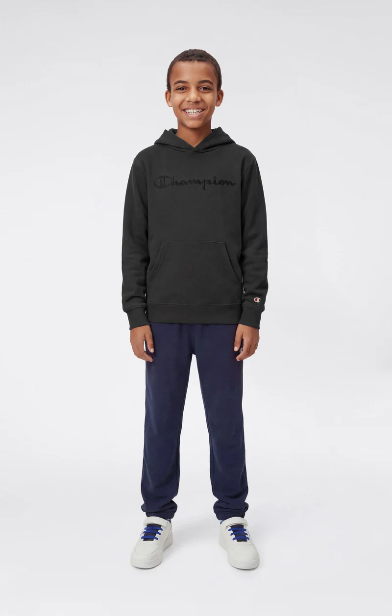Boys’ Lightweight Hooded Sweatshirt with Tonal Embroidered Maxi Logo Icons