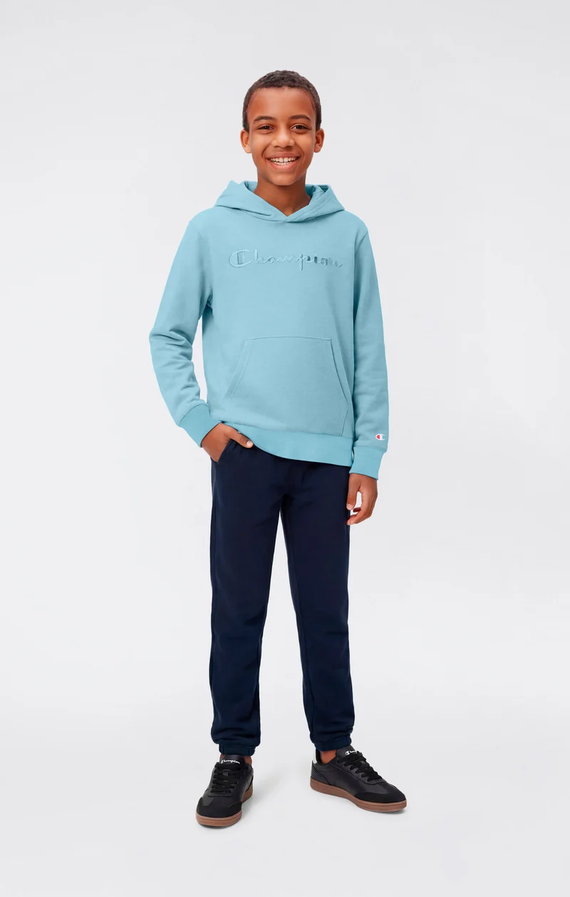 Boys’ Lightweight Hooded Sweatshirt with Tonal Embroidered Maxi Logo Icons