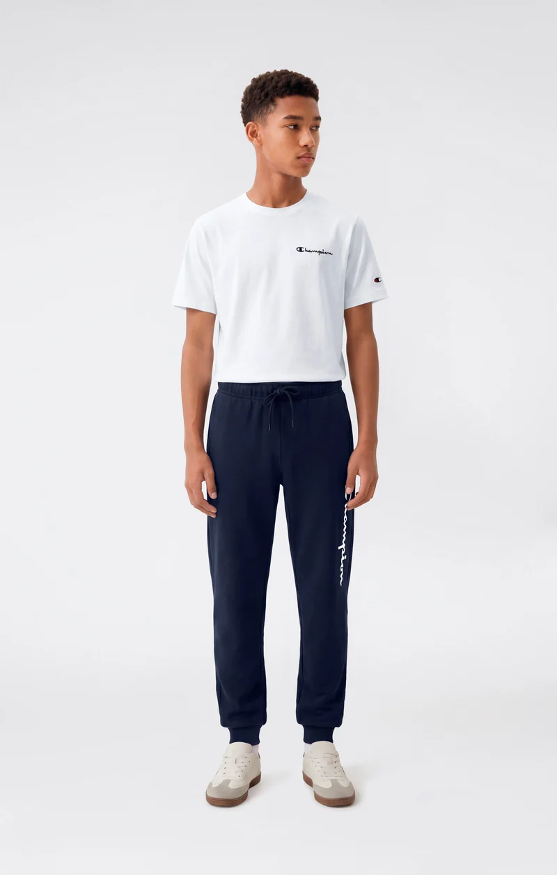 Boys’ Lightweight Jogger Pants with Rib Cuffs and Maxi Printed Logo