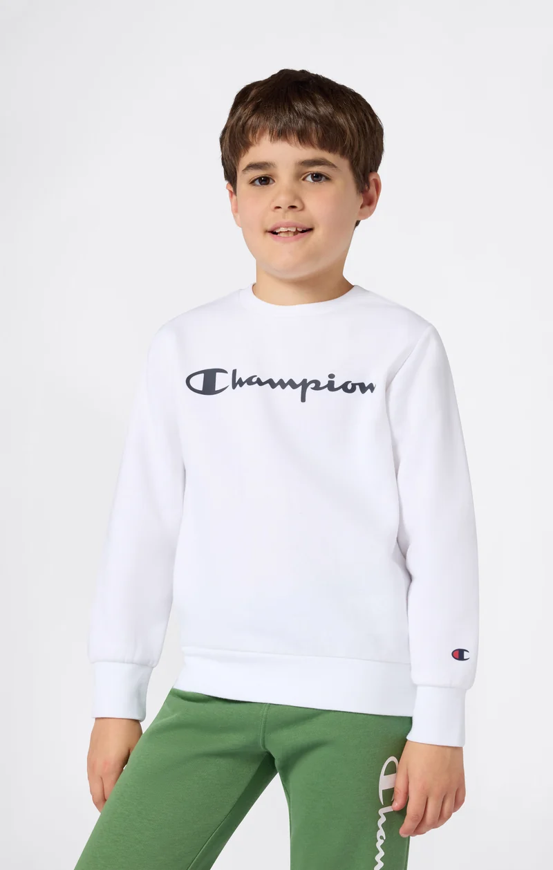 Boys’ Lightweight Crewneck Sweatshirt with Maxi Printed Logo