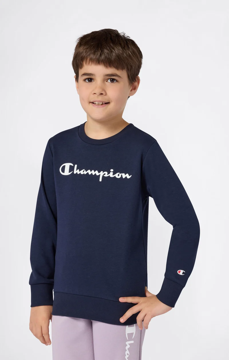 Boys’ Lightweight Crewneck Sweatshirt with Maxi Printed Logo