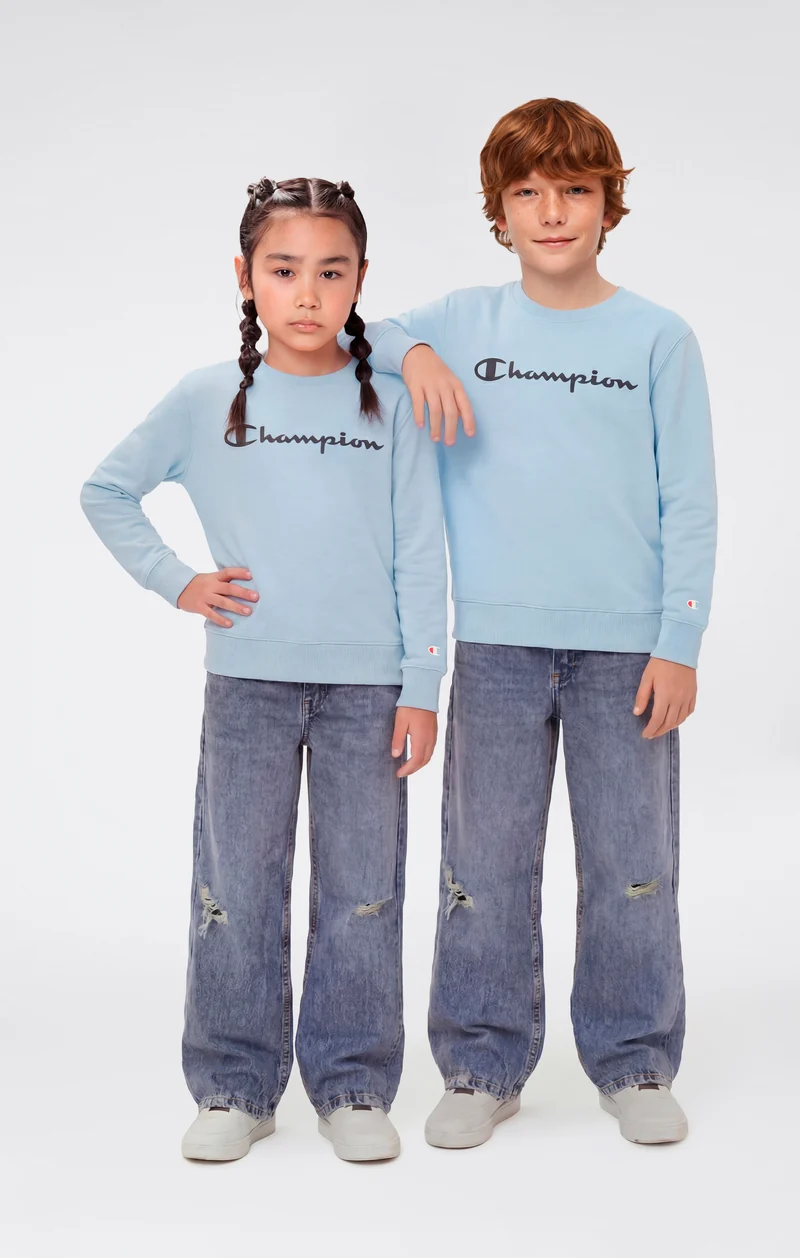 Boys’ Lightweight Crewneck Sweatshirt with Maxi Printed Logo