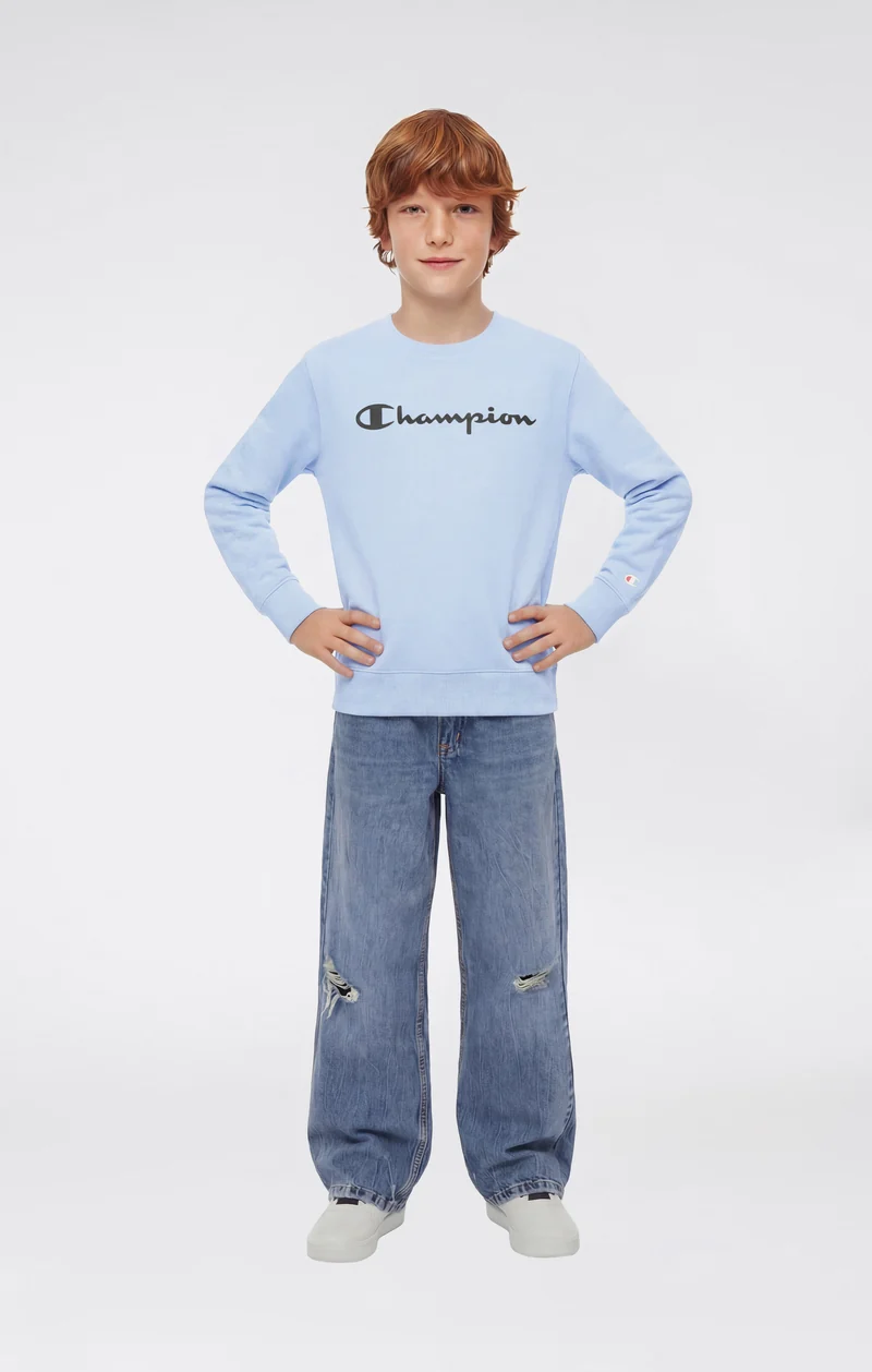 Boys’ Lightweight Crewneck Sweatshirt with Maxi Printed Logo