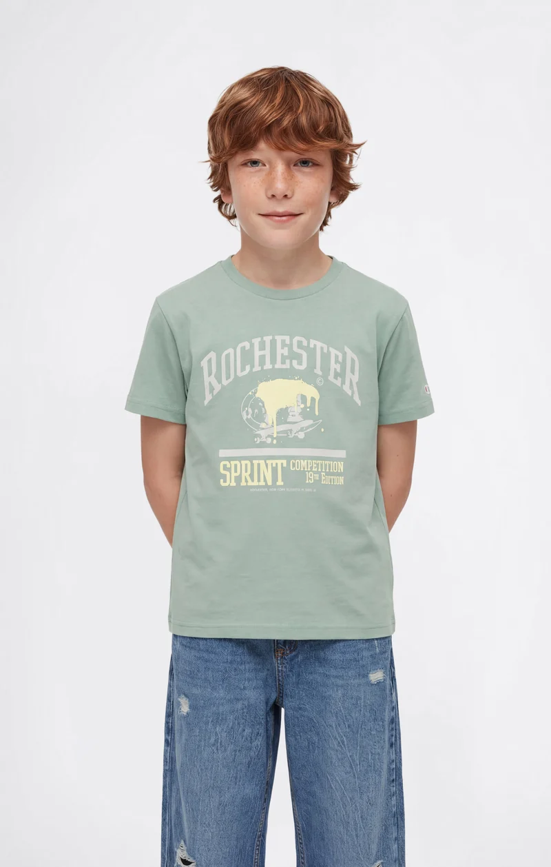 Boys’ Crewneck T-shirt with Puff Print
