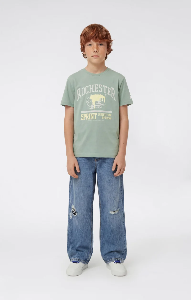 Boys’ Crewneck T-shirt with Puff Print