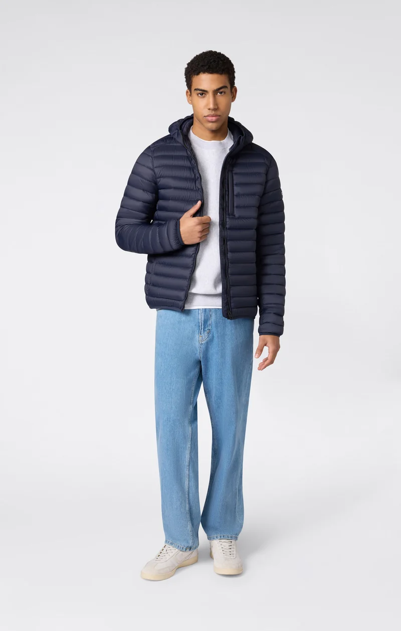 Men’s Lightweight Hooded Padded Jacket with Full Zip