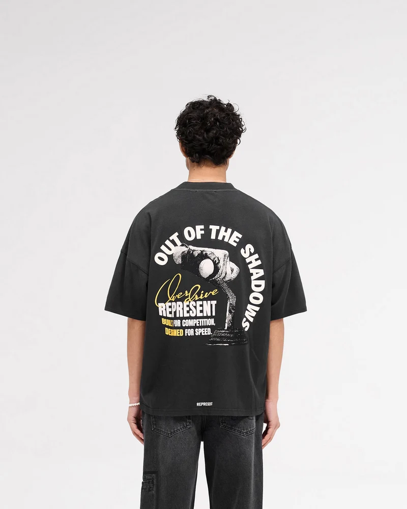 Out Of The Shadows T-Shirt - Stained Black