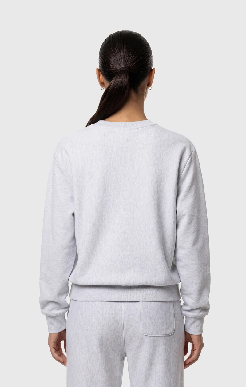 Women’s Lightweight Reverse Weave Crewneck Sweatshirt with Embroidered Logo