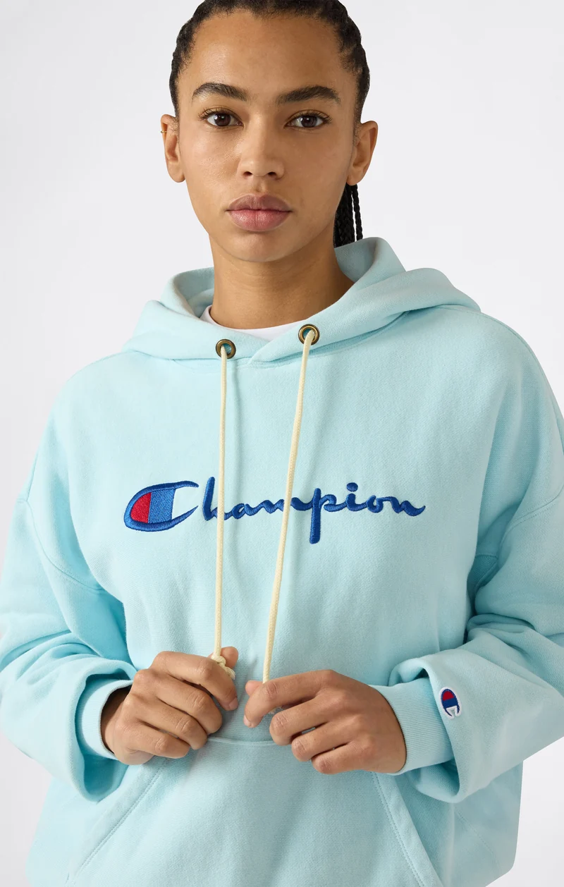Women’s Lightweight Reverse Weave Hoodie with Embroidered Logo