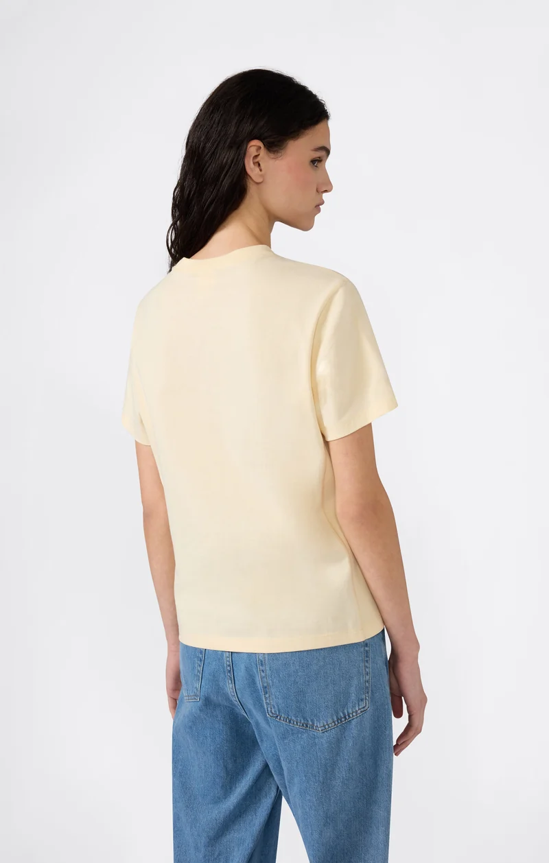Women’s Reverse Weave Crewneck T-Shirt with Embroidered Logo