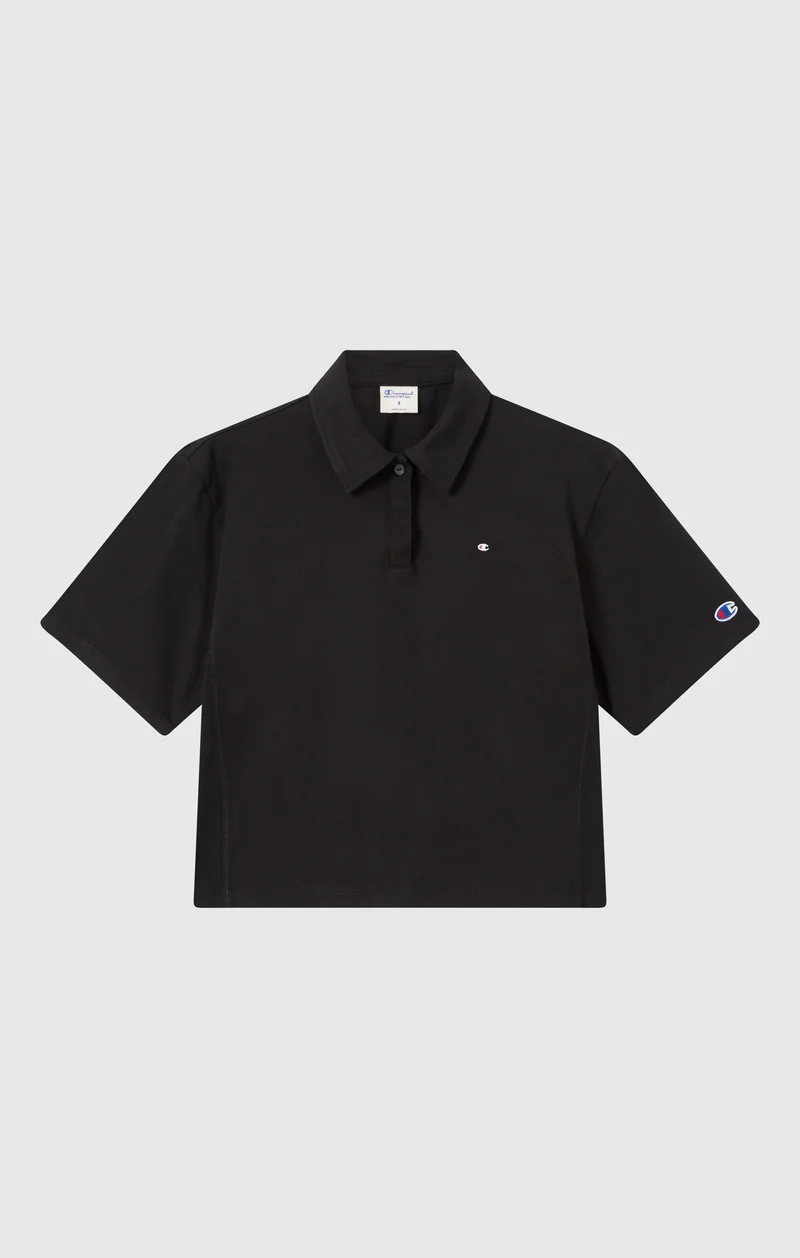 Women’s Cropped Cotton Jersey Polo Shirt