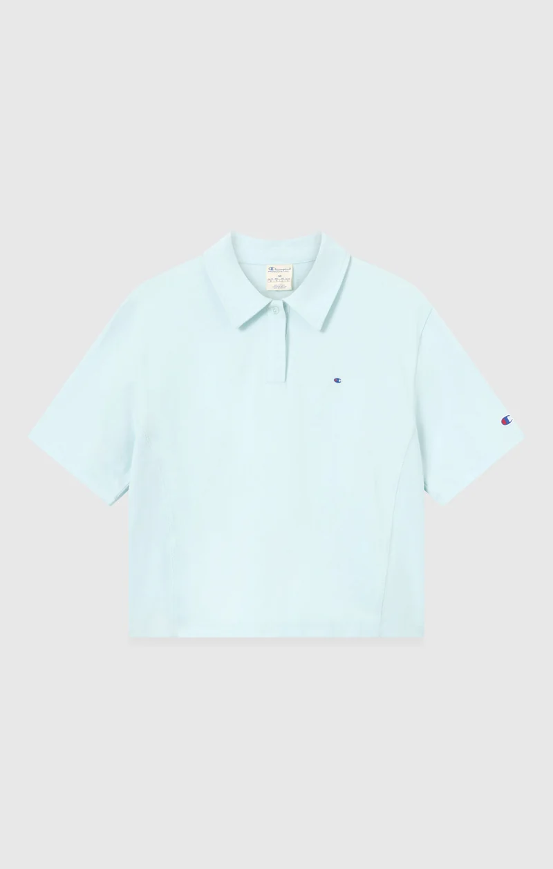 Women’s Cropped Cotton Jersey Polo Shirt
