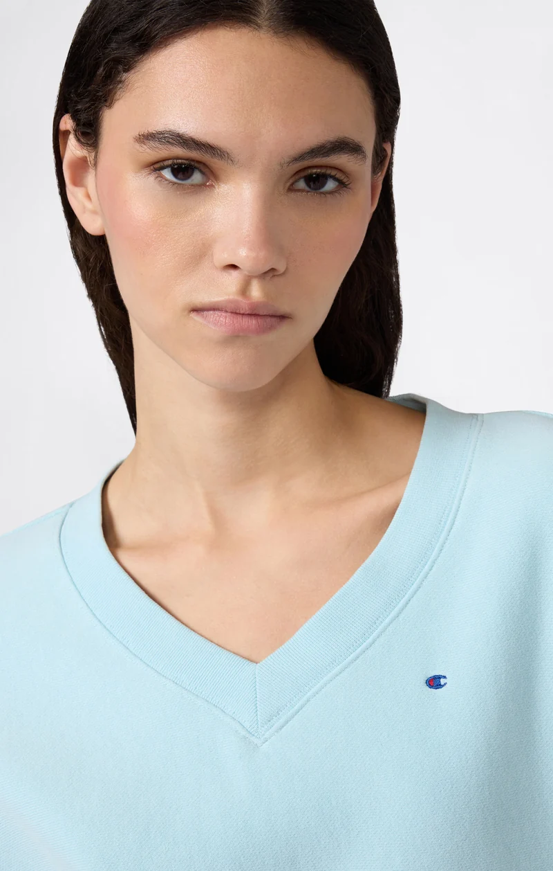 Women’s Lightweight Reverse Weave V-Neck Sweatshirt
