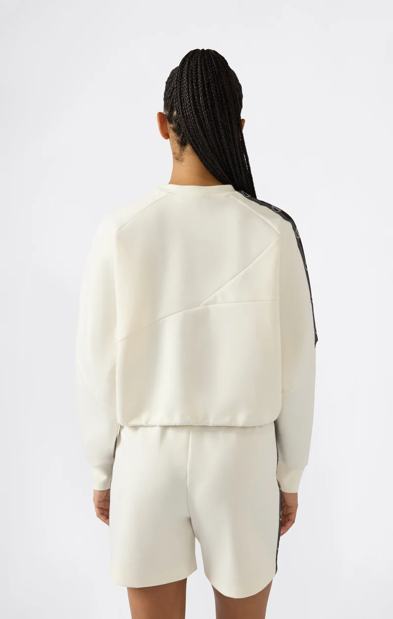 Women’s Cropped Interlock Crewneck Sweatshirt with Tape Logo