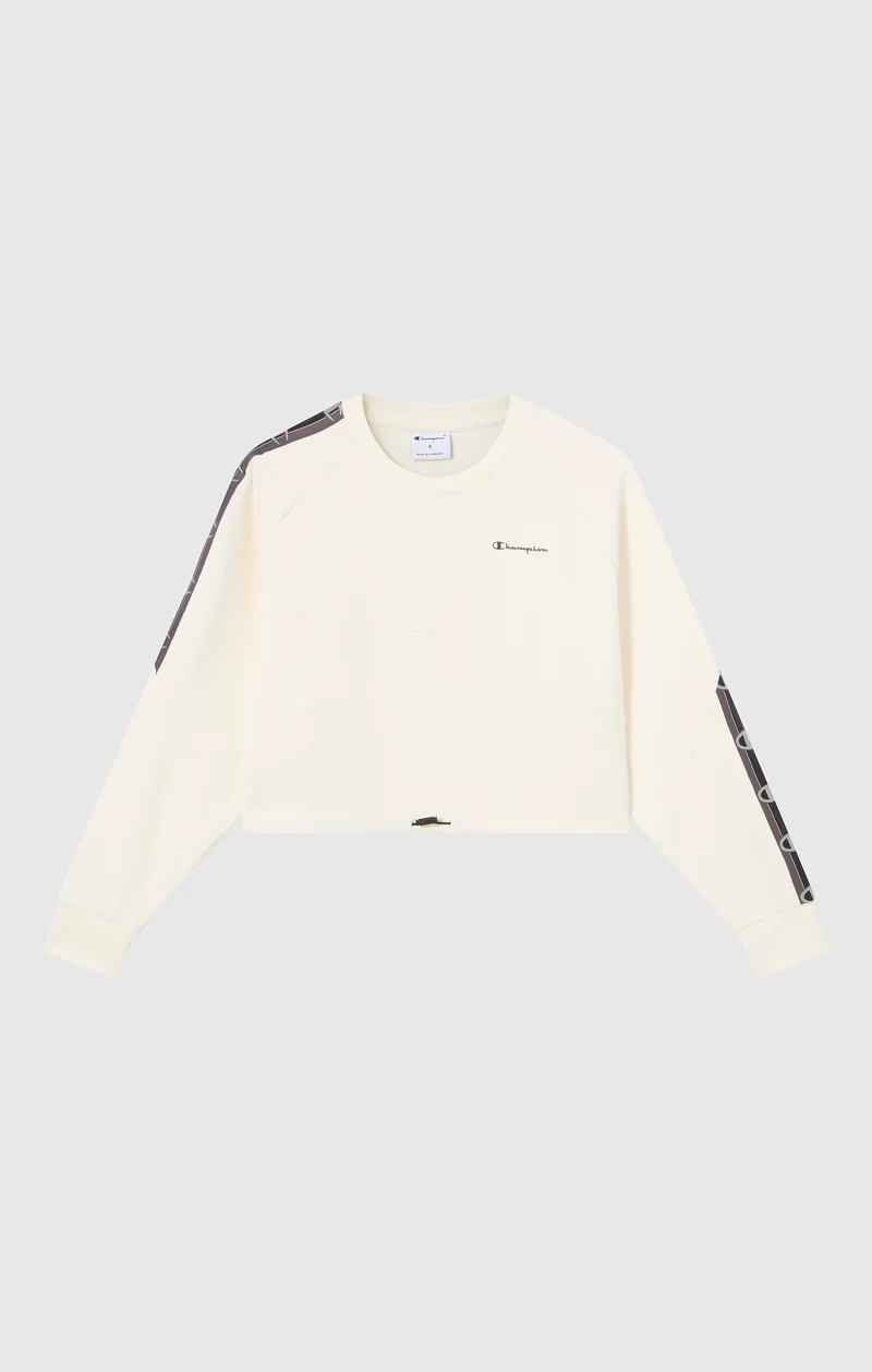 Women’s Cropped Interlock Crewneck Sweatshirt with Tape Logo