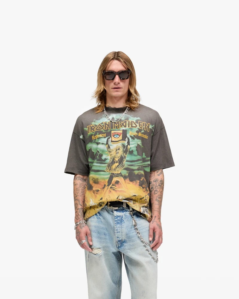 Represent X Iron Maiden Holy Smoke T-Shirt - Sunfade Grey