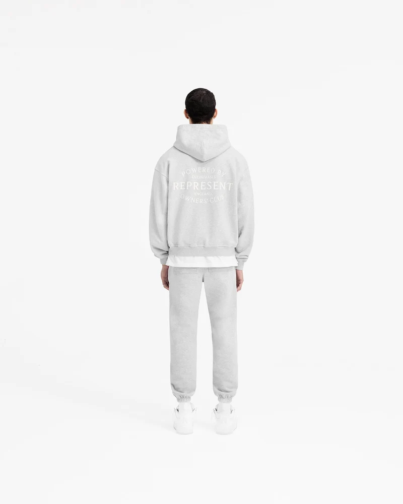 Represent Owners Club Stamp Zip Up Hoodie - Ash Grey