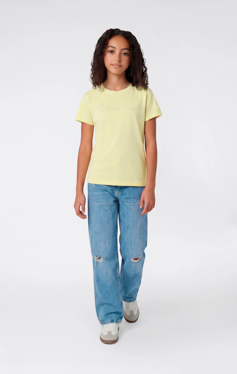 Girls' Crewneck T-shirt Slim Fit Icons