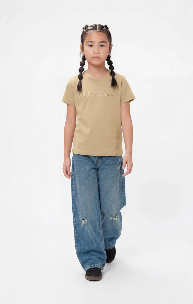 Girls' Crewneck T-shirt Slim Fit Icons