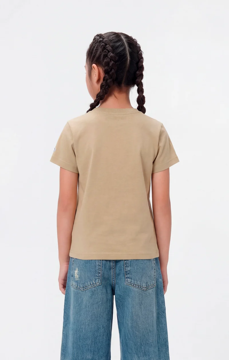 Girls' Crewneck T-shirt Slim Fit Icons