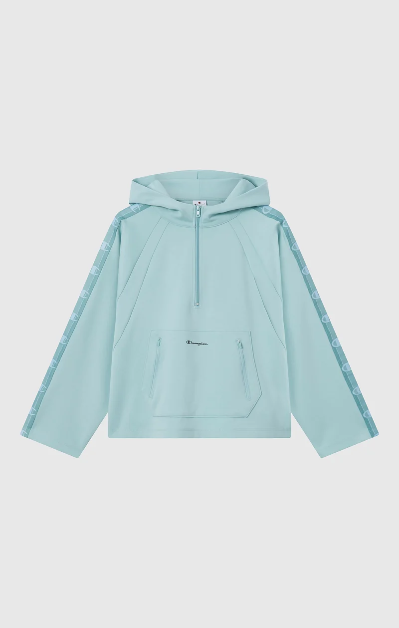 Women’s Interlock Hoodie with Half Zip and Tape Logo