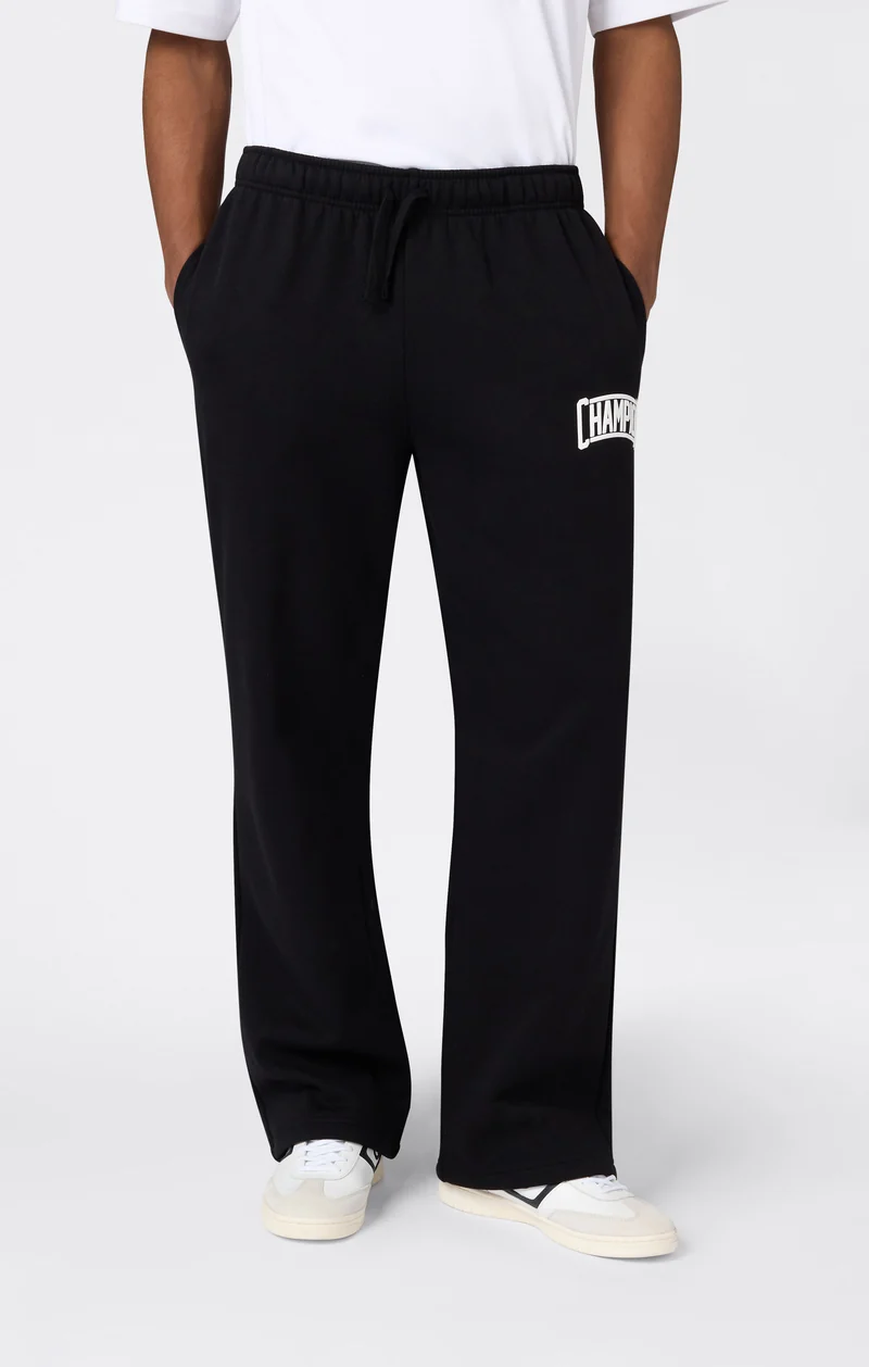 Men’s Straight Hem Pants With Brushed Interior And Puff Print Logo