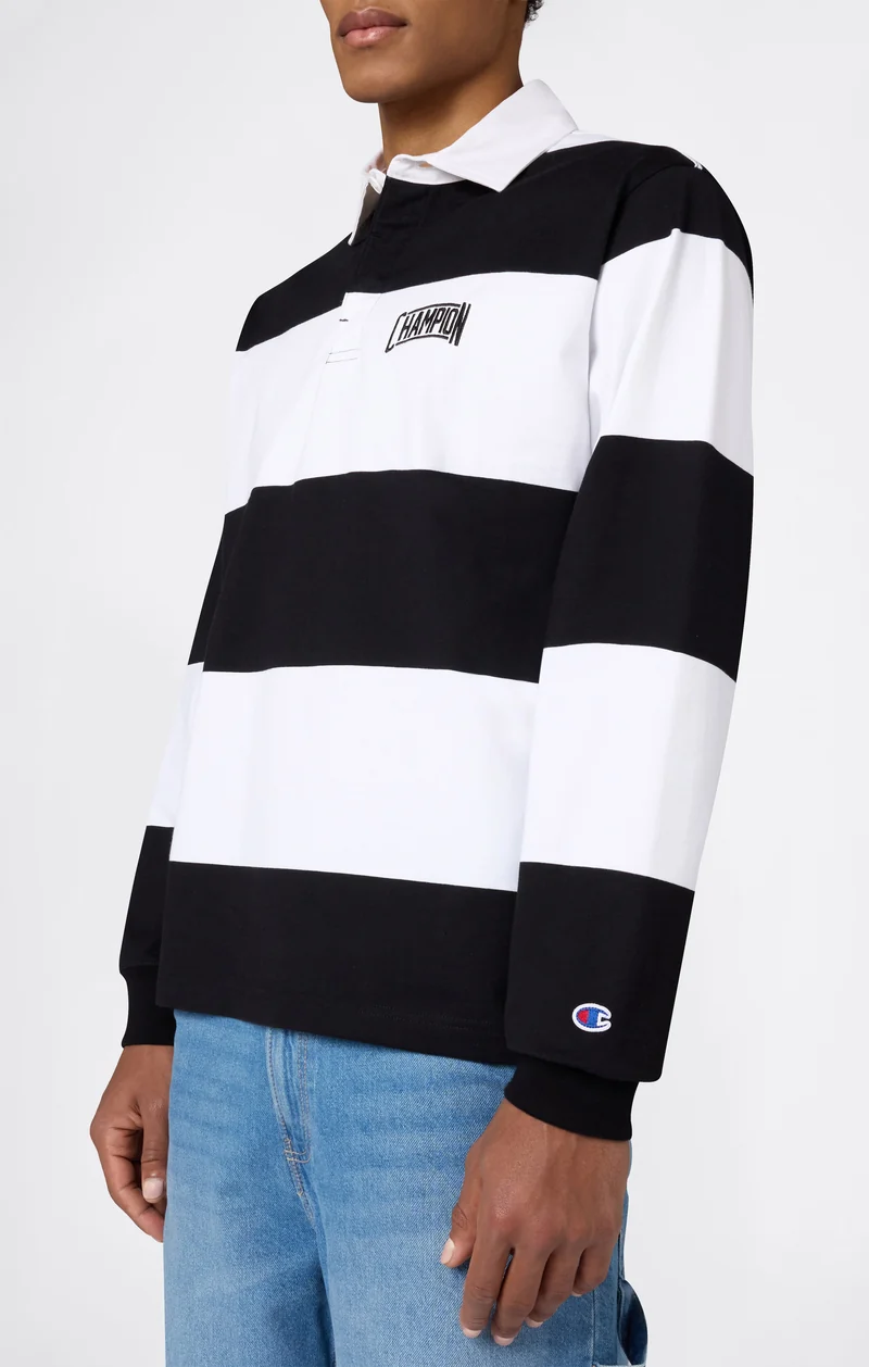 Men’s Striped Heavy Jersey Polo Shirt
