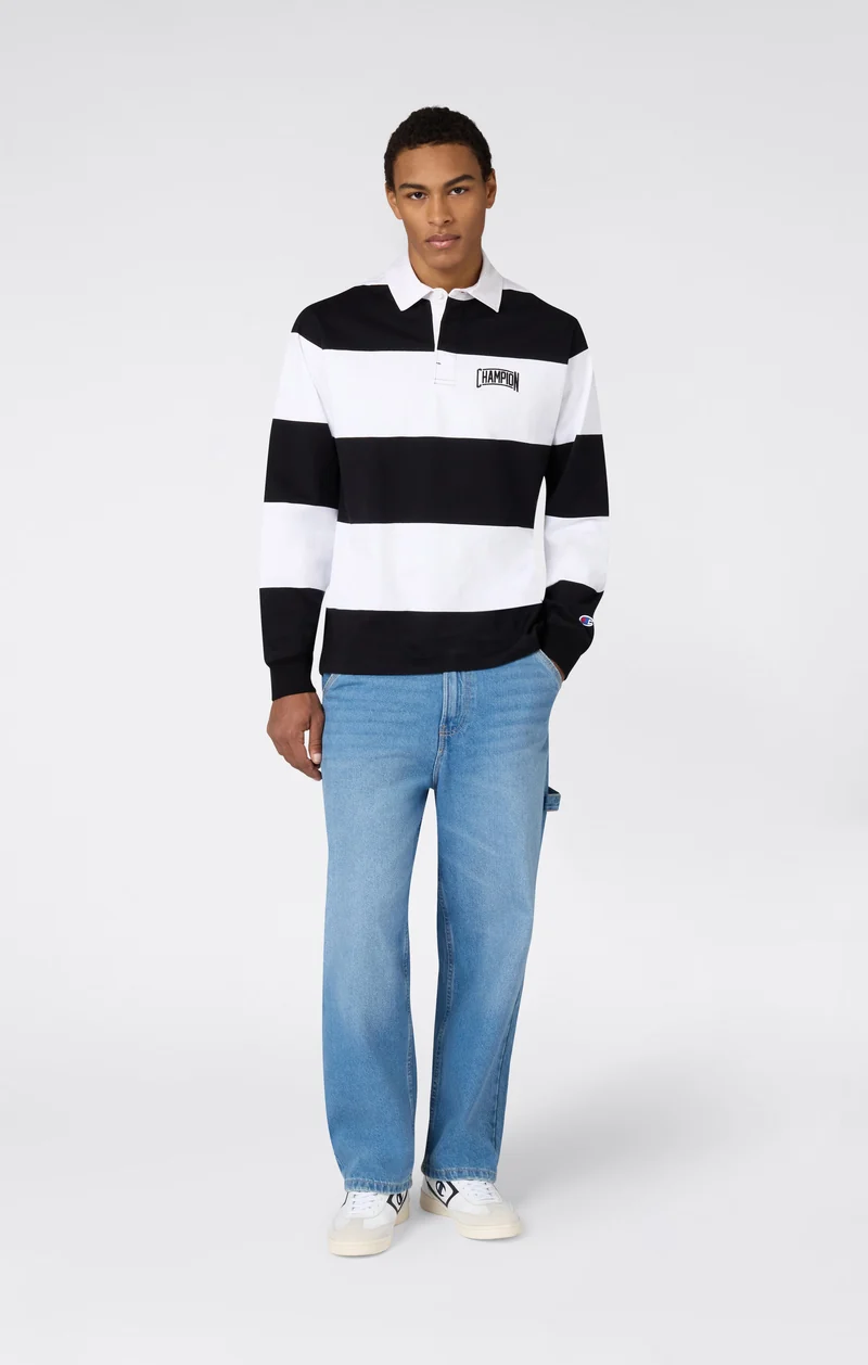 Men’s Striped Heavy Jersey Polo Shirt