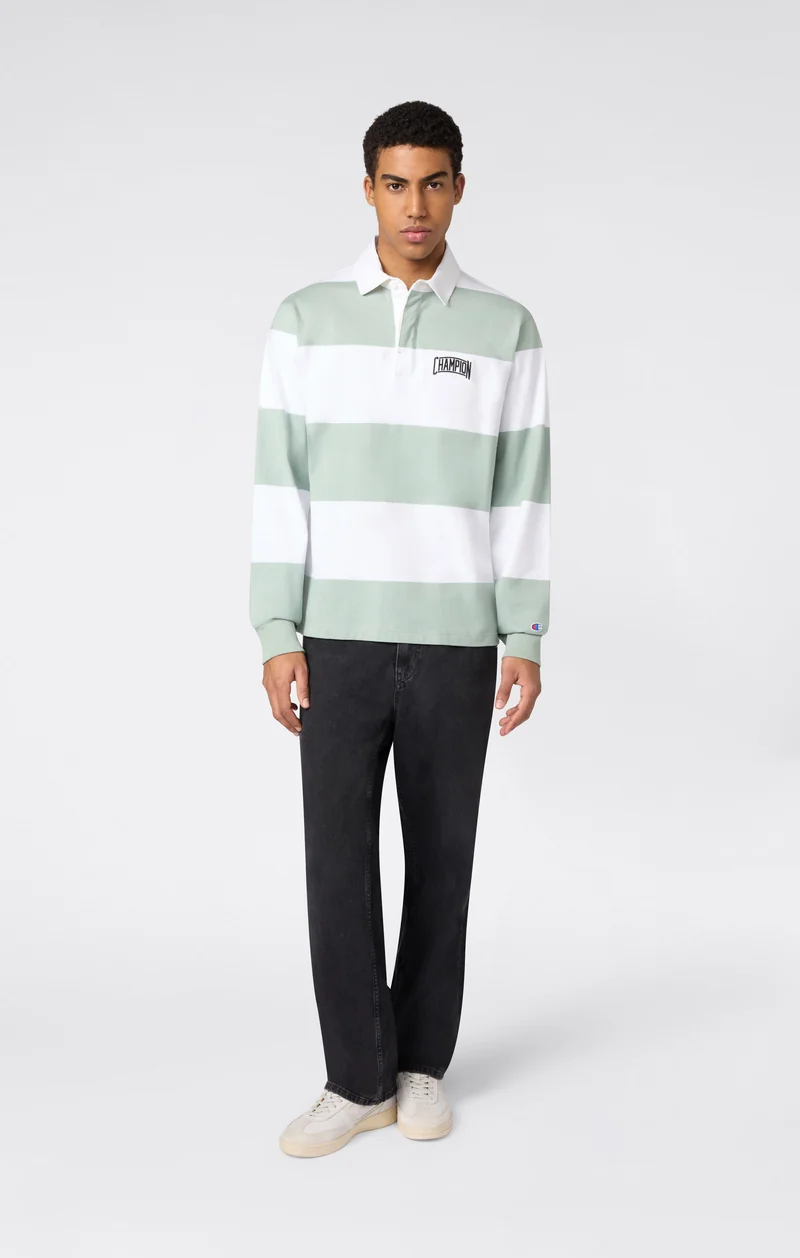 Men’s Striped Heavy Jersey Polo Shirt