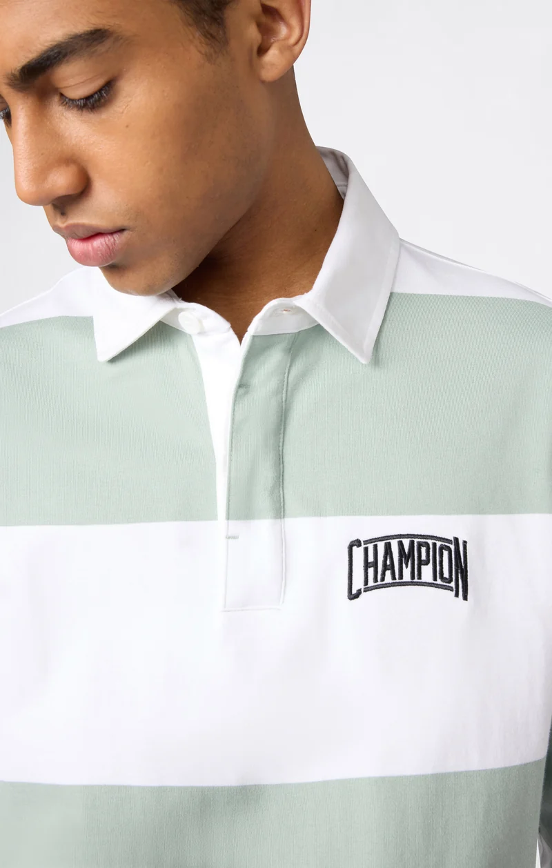 Men’s Striped Heavy Jersey Polo Shirt