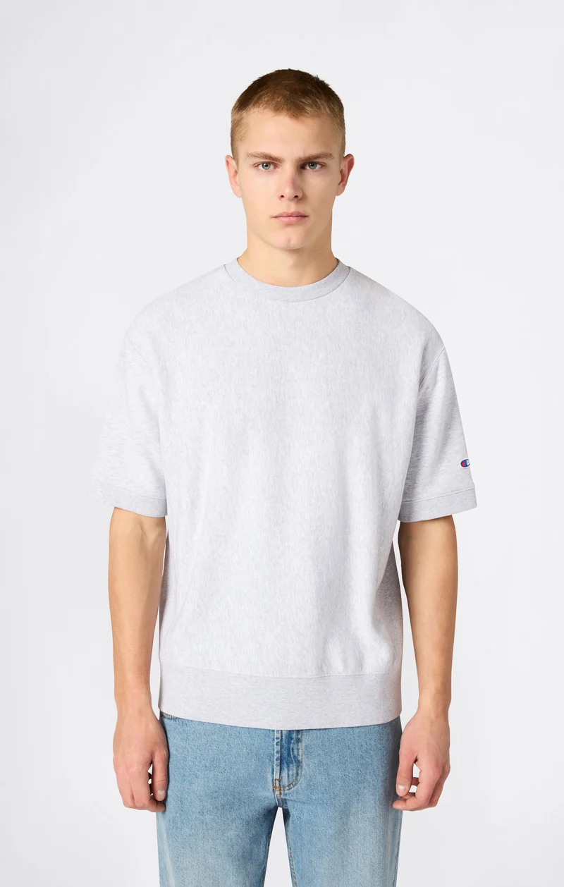 Men’s Lightweight Short Sleeve Reverse Weave Crewneck Sweatshirt