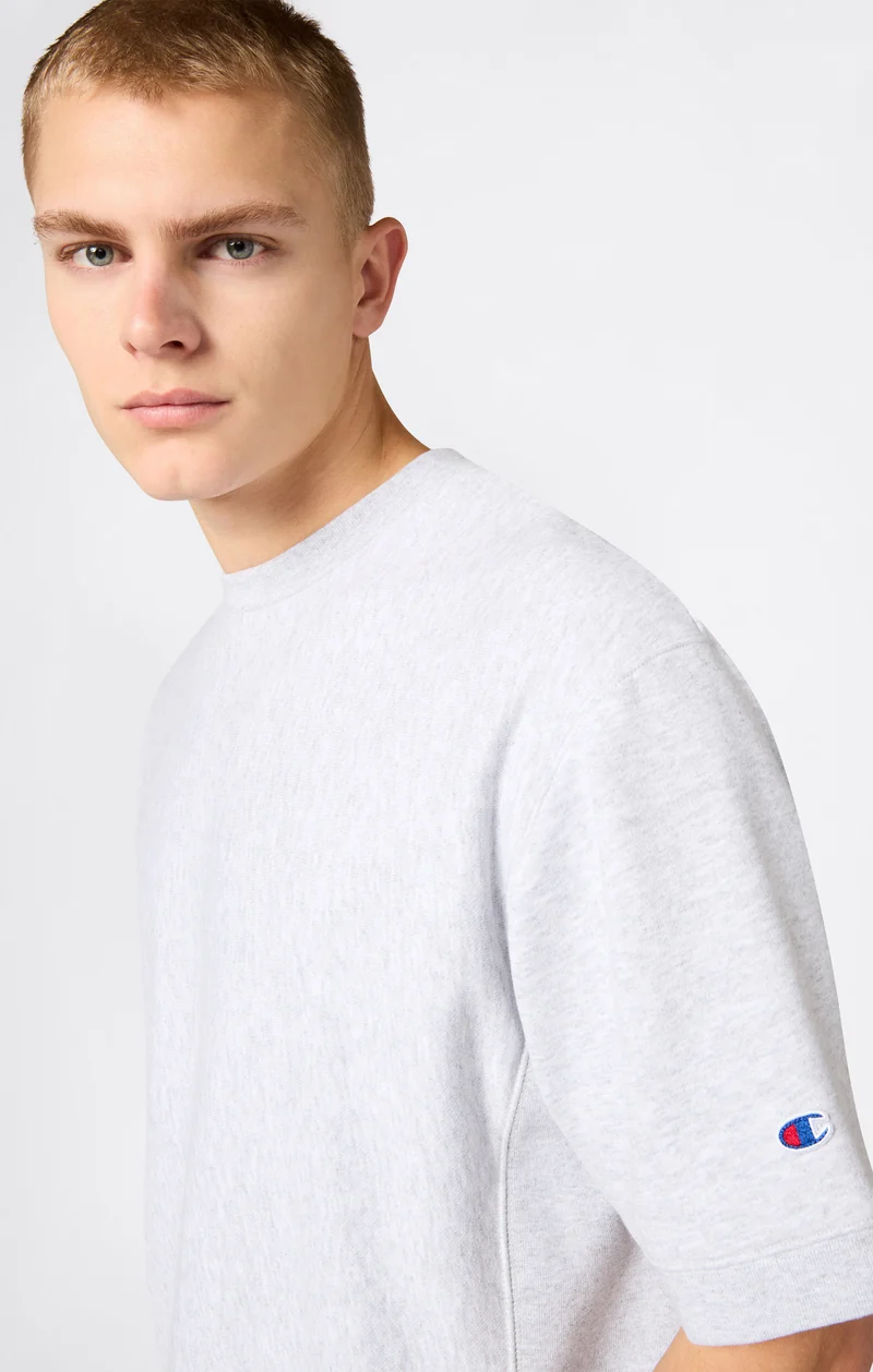 Men’s Lightweight Short Sleeve Reverse Weave Crewneck Sweatshirt