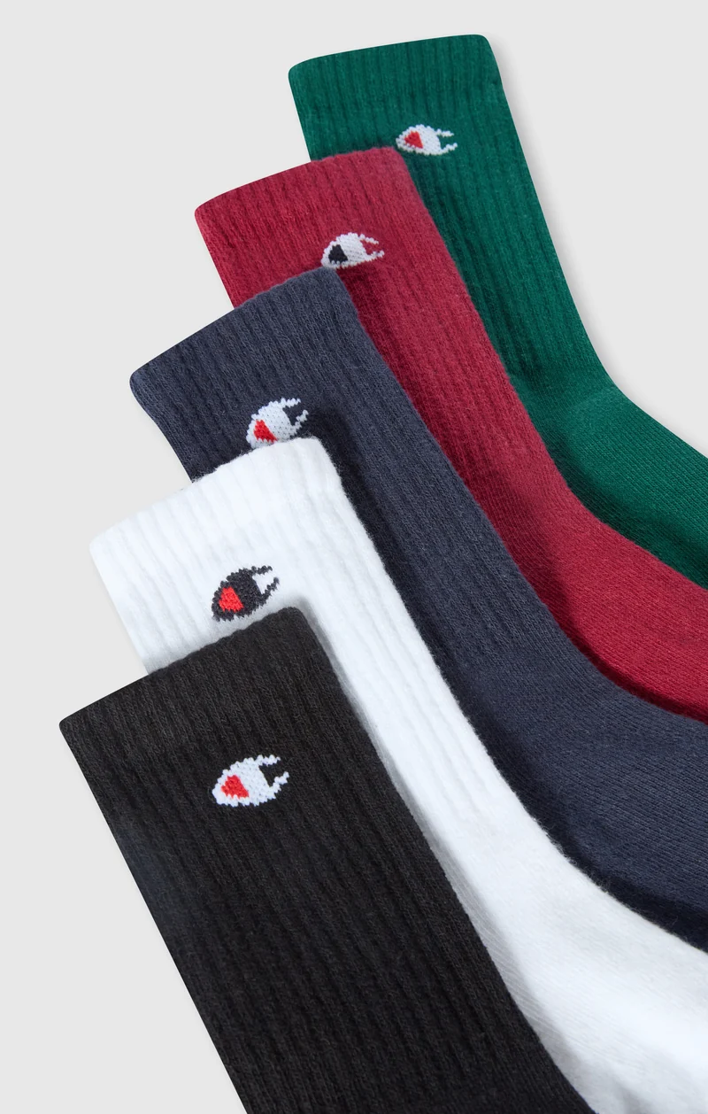 5-Pack Kids’ Mid-Crew Essentials Logo Socks