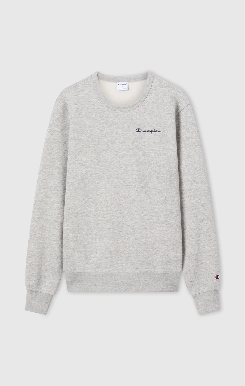 Men’s Fleece Crewneck Sweatshirt with Small Embroidered Logo Icons