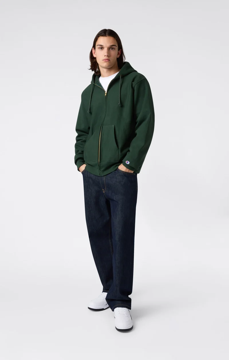 Men's Fleece Reverse Weave Zip Hooded Sweatshirt Made in USA