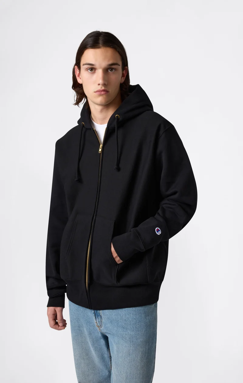 Men's Fleece Reverse Weave Zip Hooded Sweatshirt Made in USA