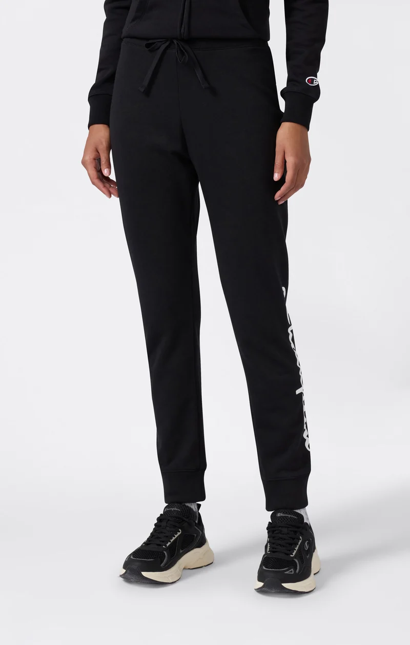 Women’s Lightweight Jogger Pants with Rib Cuffs and Maxi Printed Logo