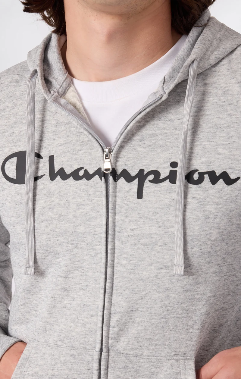 Men’s Lightweight Full Zip Hooded Sweatshirt with Maxi Printed Logo