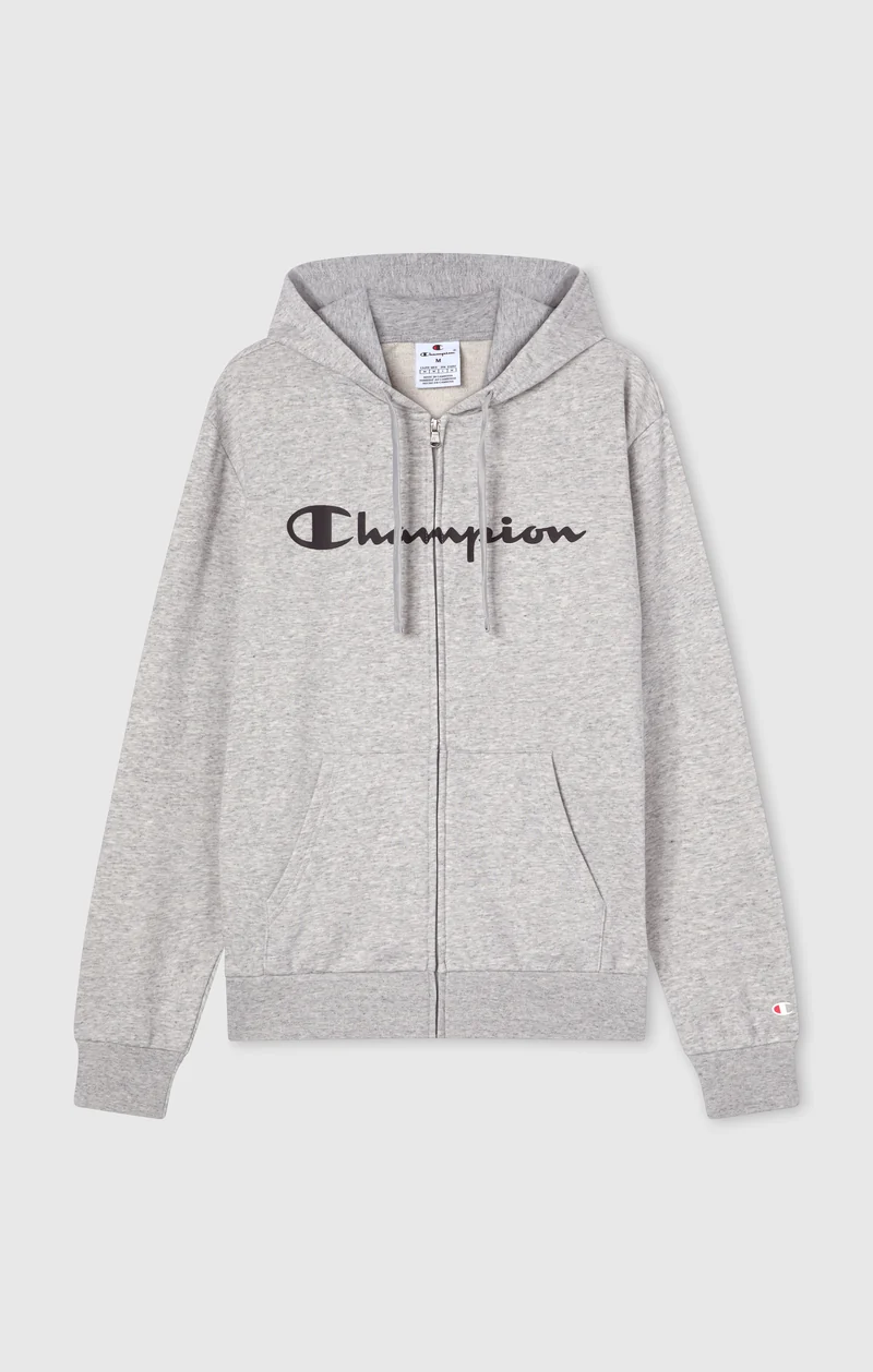 Men’s Lightweight Full Zip Hooded Sweatshirt with Maxi Printed Logo