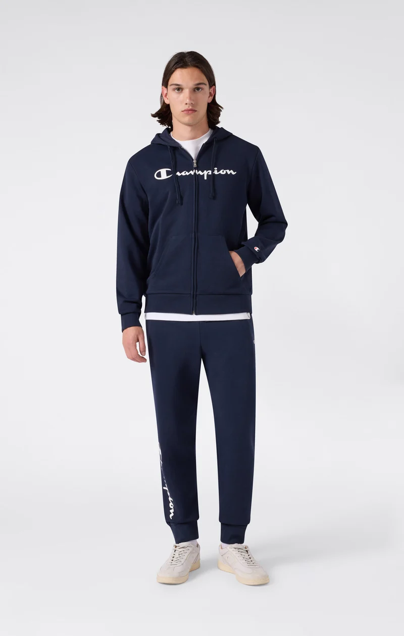 Men’s Lightweight Full Zip Hooded Sweatshirt with Maxi Printed Logo
