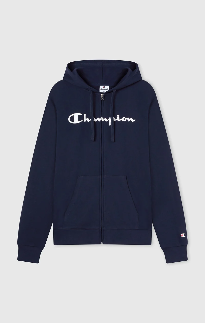 Men’s Lightweight Full Zip Hooded Sweatshirt with Maxi Printed Logo