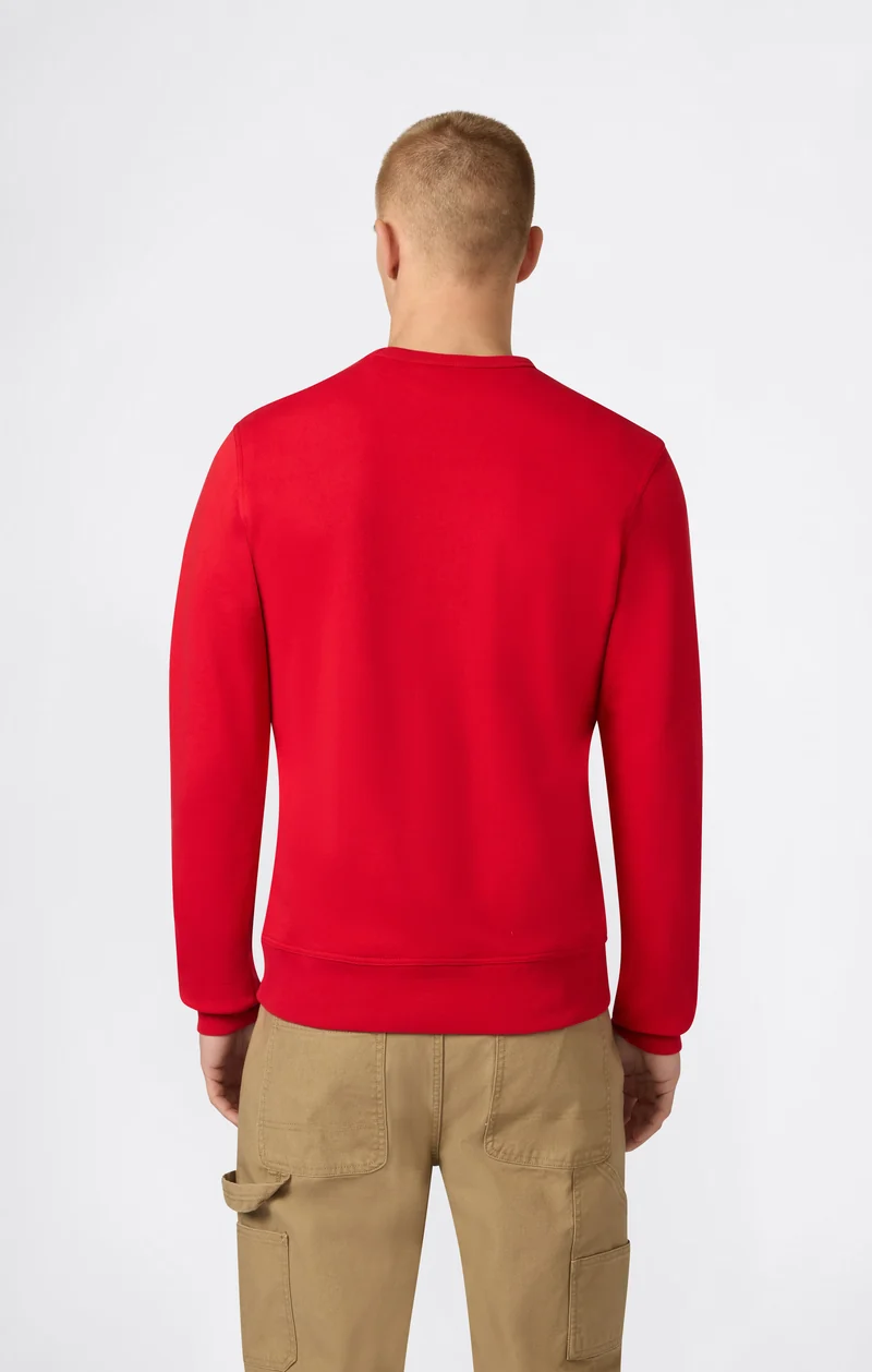 Men’s Lightweight Crewneck Sweatshirt with Embroidered Logo Icons