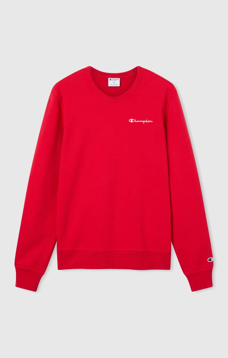 Men’s Lightweight Crewneck Sweatshirt with Embroidered Logo Icons