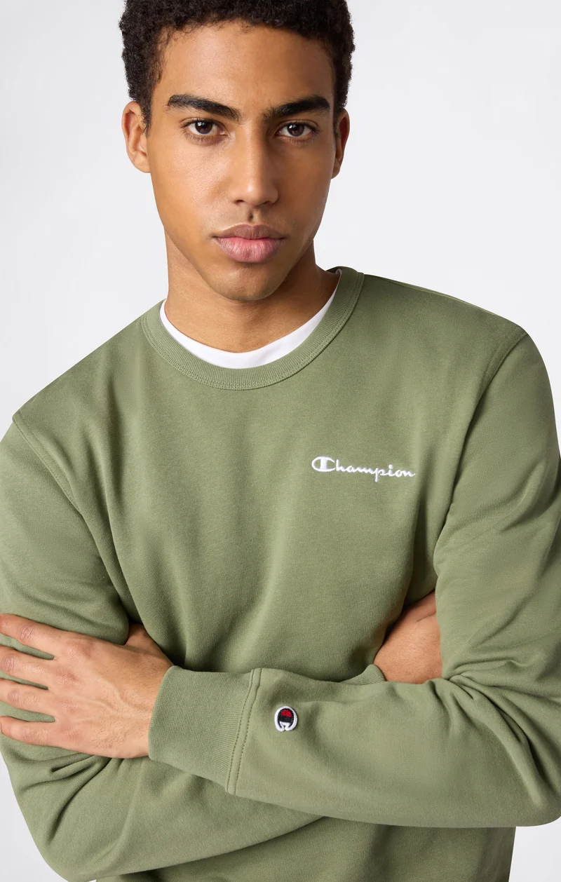 Men’s Lightweight Crewneck Sweatshirt with Embroidered Logo Icons