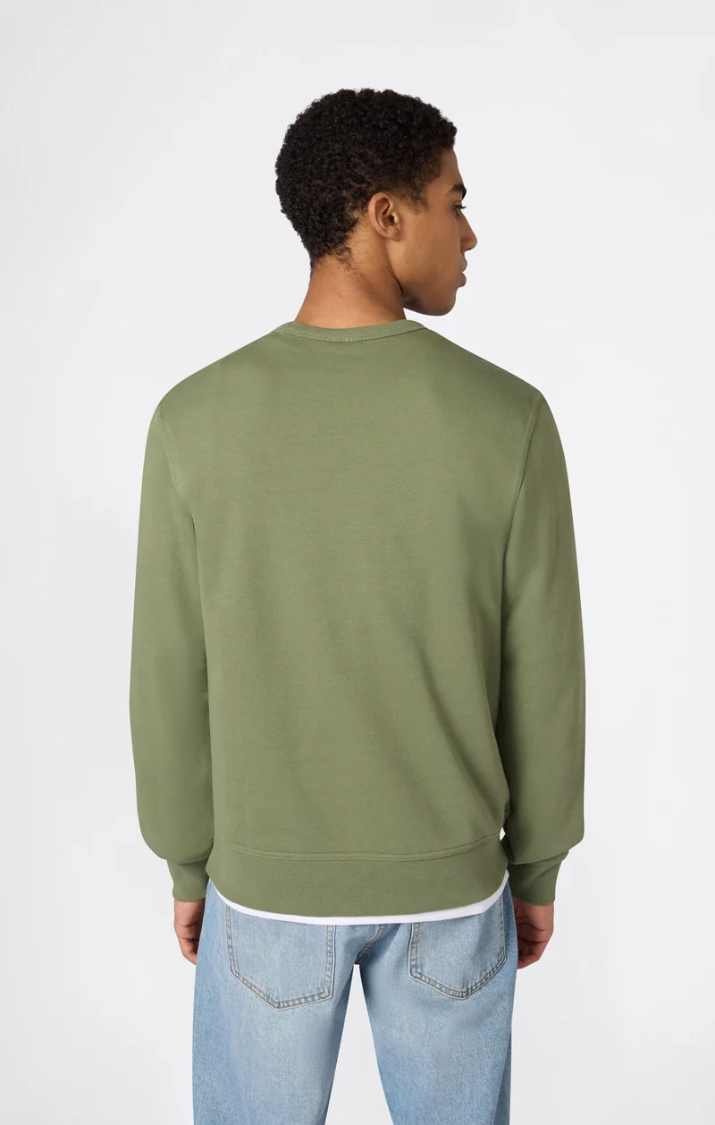 Men’s Lightweight Crewneck Sweatshirt with Embroidered Logo Icons