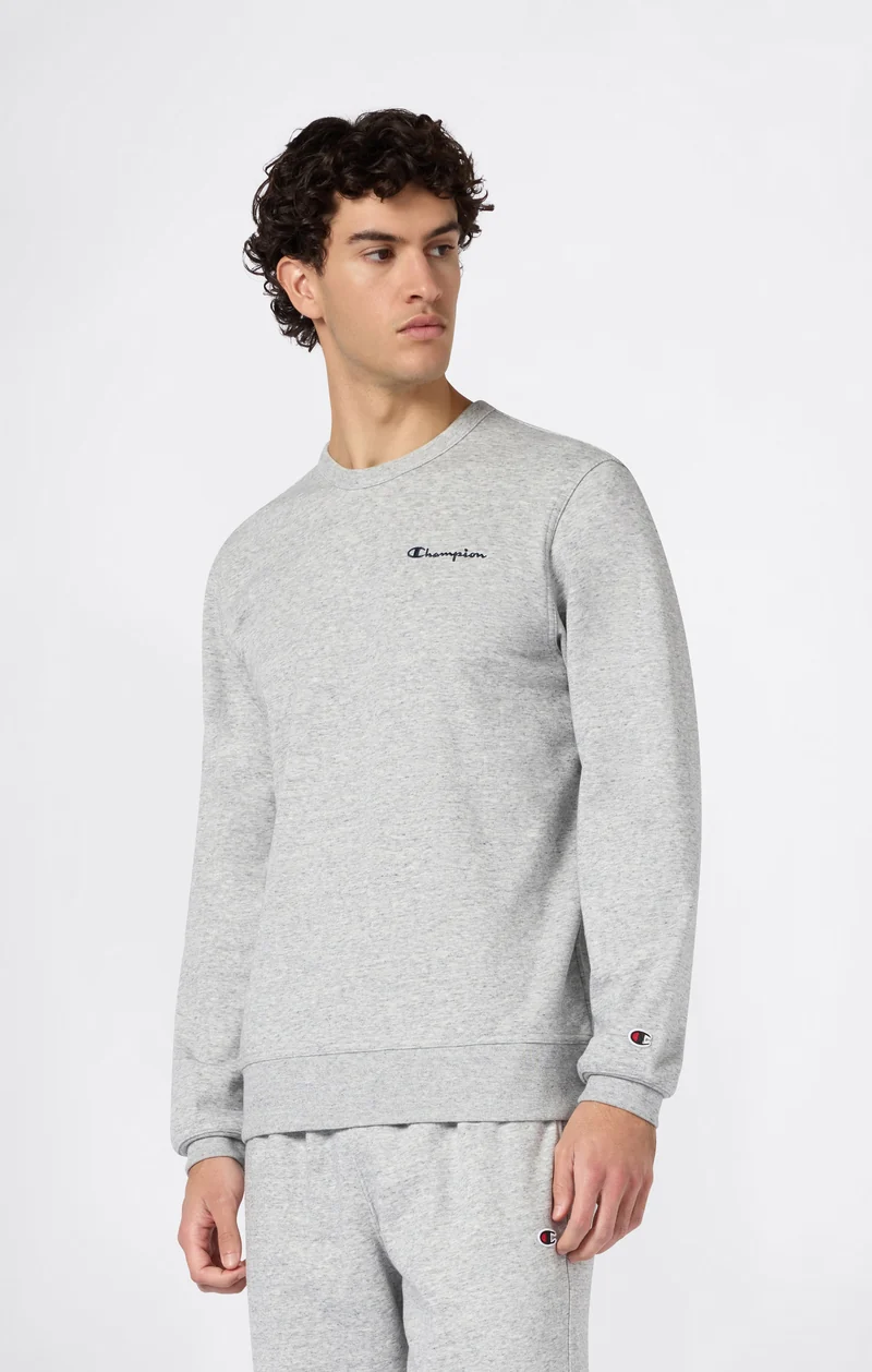 Men’s Lightweight Crewneck Sweatshirt with Embroidered Logo Icons